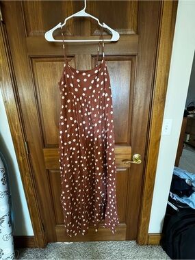 Abercrombie & Fitch Rust Polka Dot Slip Dress